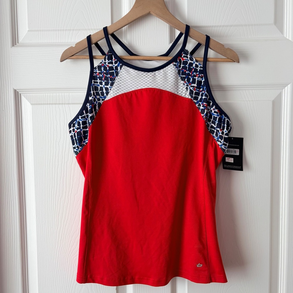 Bolle Womens Red High Performance Tennis Tank Top Large NWT 8738-25-7480-L‎